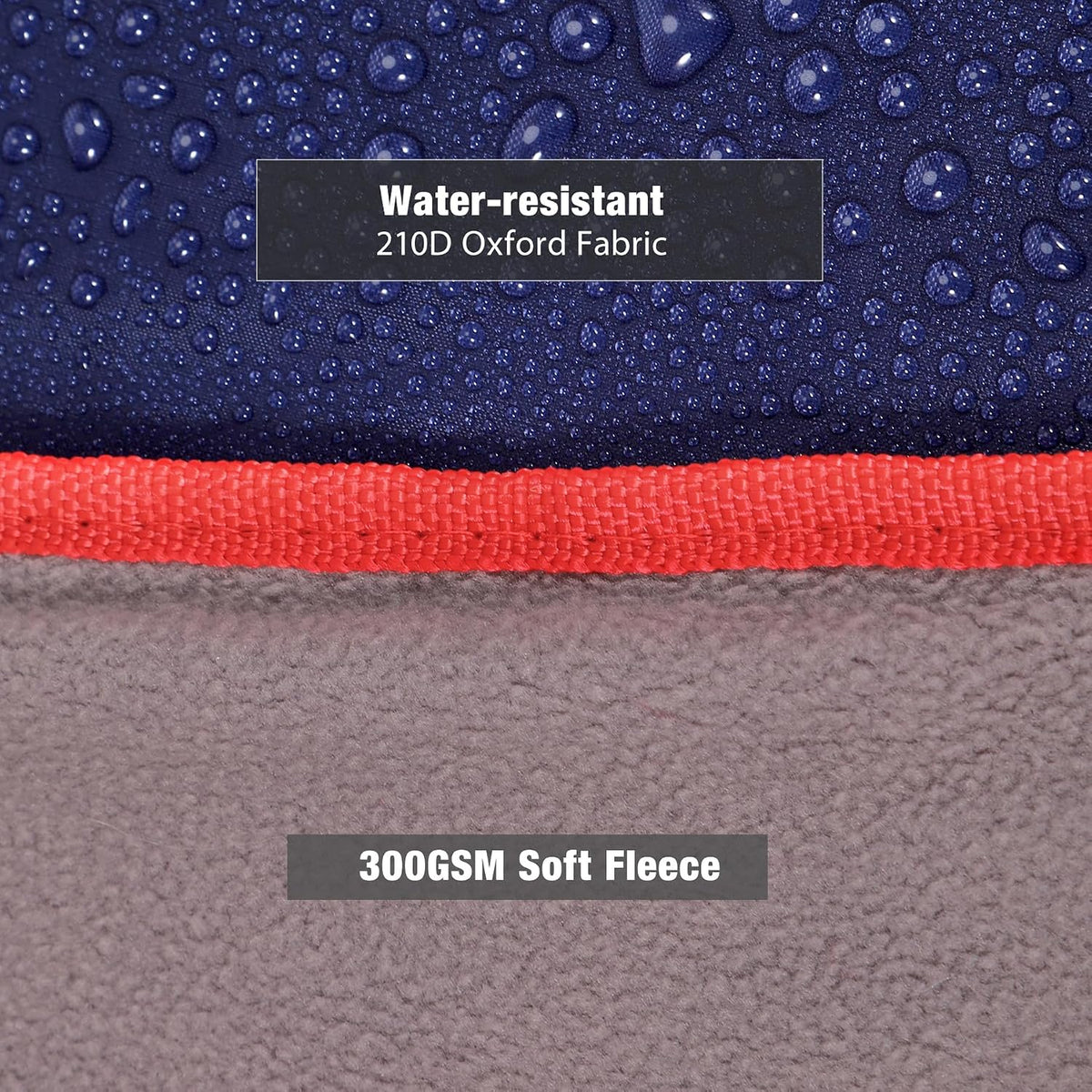 REDCAMP Outdoor Waterproof Stadium Blanket for Cold Weather, Dark Blue/Grey