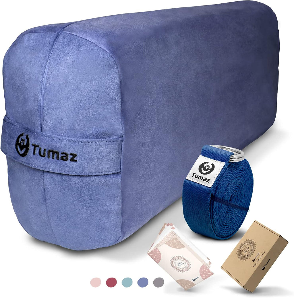 Tumaz Yoga Bolster Set, Rectangular Yoga Bolster with Washable Cover