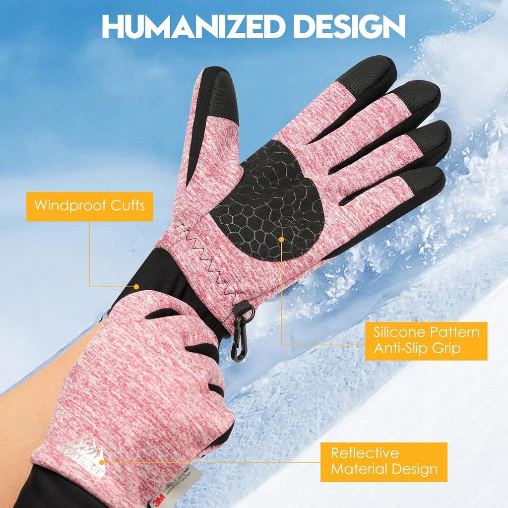 Bruvoalon Winter Gloves for Women & Men, 3M Thermal Insulation, Lycra Fabric, Touchscreen, Anti-Slip