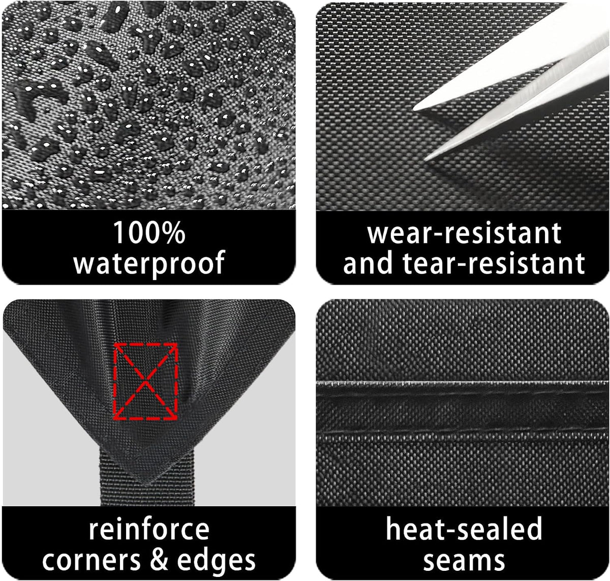Accompagner Black Tarps Heavy Duty Waterproof 7x12ft, Thick Vinyl Tarp
