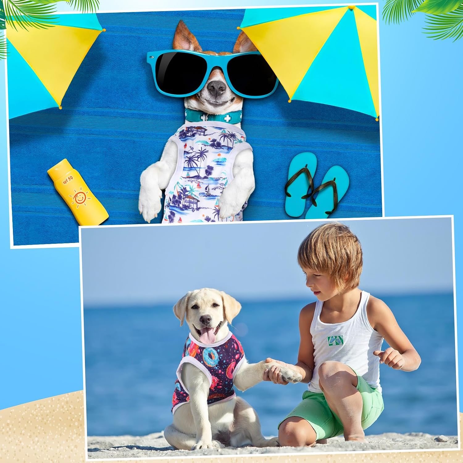 32 Pack Summer Hawaiian Dog Shirts for Small Dogs T-Shirts Pet Shirt Doggie Vest Puppy Clothes Flamingo Top Sleeveless Apparel for Cats(Small)