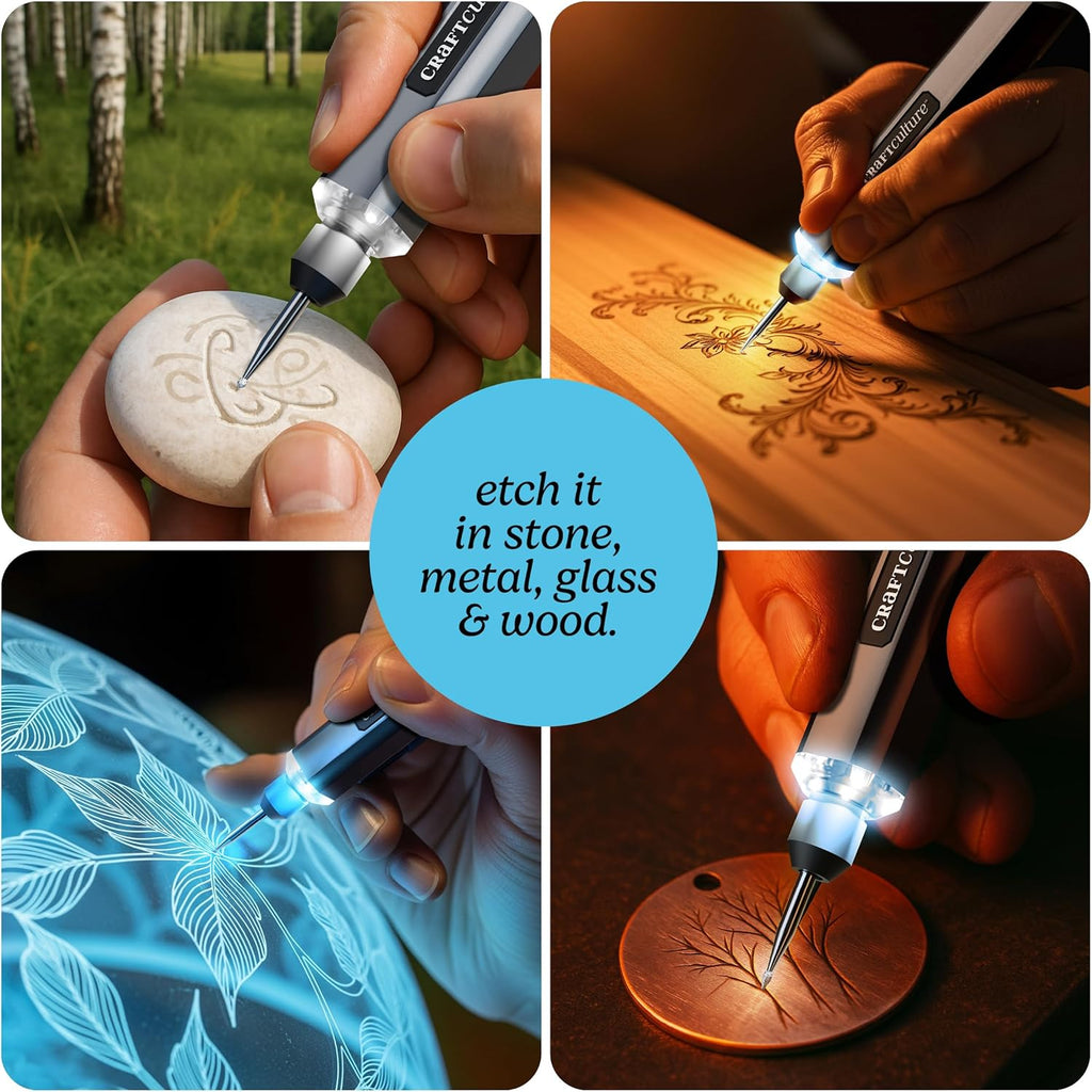 EtchMate Engraving Pen for Metal, Wood, Glass, Plastic & All Materials