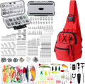 Sosation 482 Pcs Fishing Sling Tackle Bag Set Fish Tackle Box Backpack Storage Fishing Gear and Equipment Included Fish Hook Remover Tool Lures Lip Gripper, Gift for Men