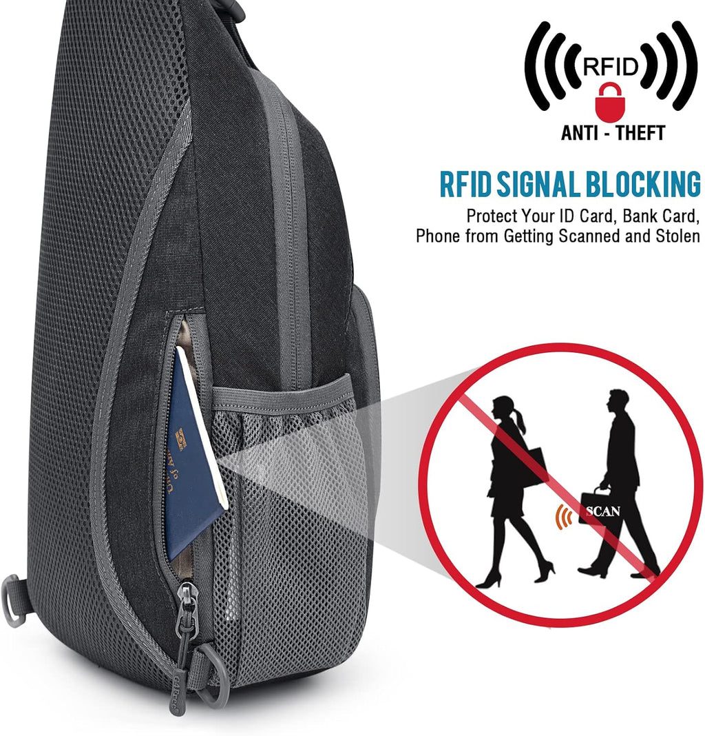G4Free RFID Sling Bag Crossbody Backpack Small Chest Shoulder Bag Hiking Outdoor