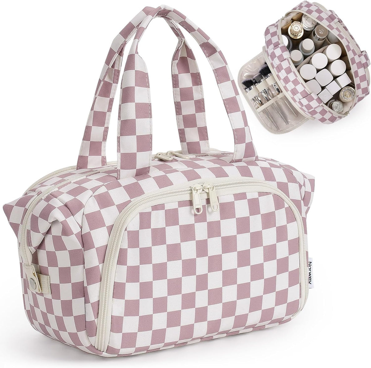 Narwey Travel Toiletry Bag for Women, Large Makeup Cosmetic Organizer Bag