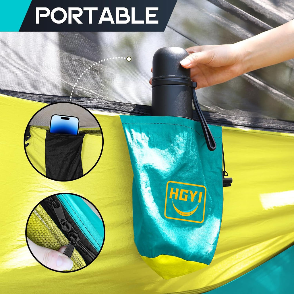 Camping Hammock Mosquito Net,Double & Single Portable Hammocks for Small Hammocks with 2 Tree Straps,Hammock Tent for Travel Camping,Camping Accessories for Indoor Outdoor Hiking Backpacking
