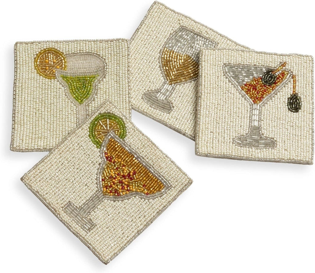 Folkulture Coasters Set of 4 for Drink, Coffee Bar Accessories, Table Décor