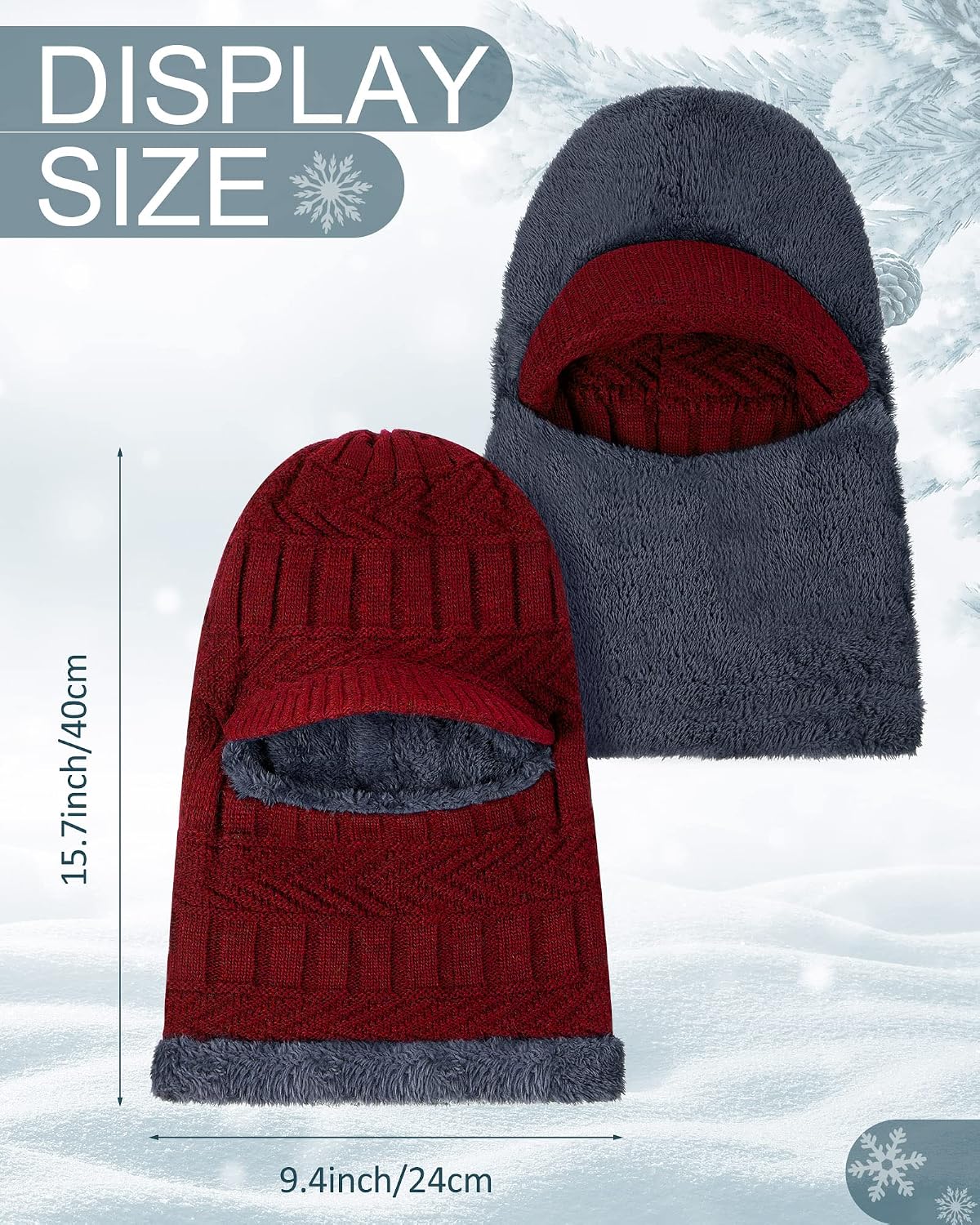 Syhood Winter Balaclava Ski Mask Fleece Lined