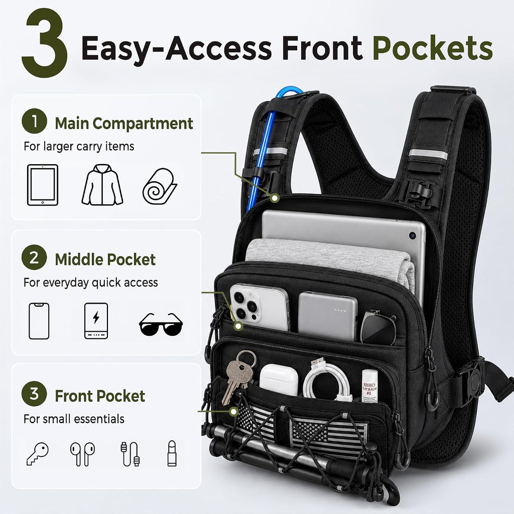 Running Vest Water Backpack with 2L Leak-Proof Bladder for Men & Women