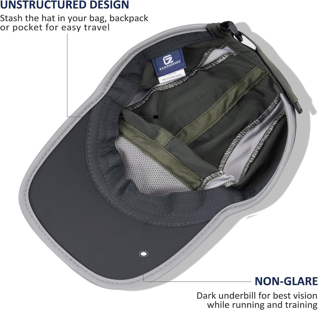 GADIEMKENSD Reflective Folding Outdoor Hat Unstructured Design UPF 50+ Sun Protection Sport Hats for Womens and Mens