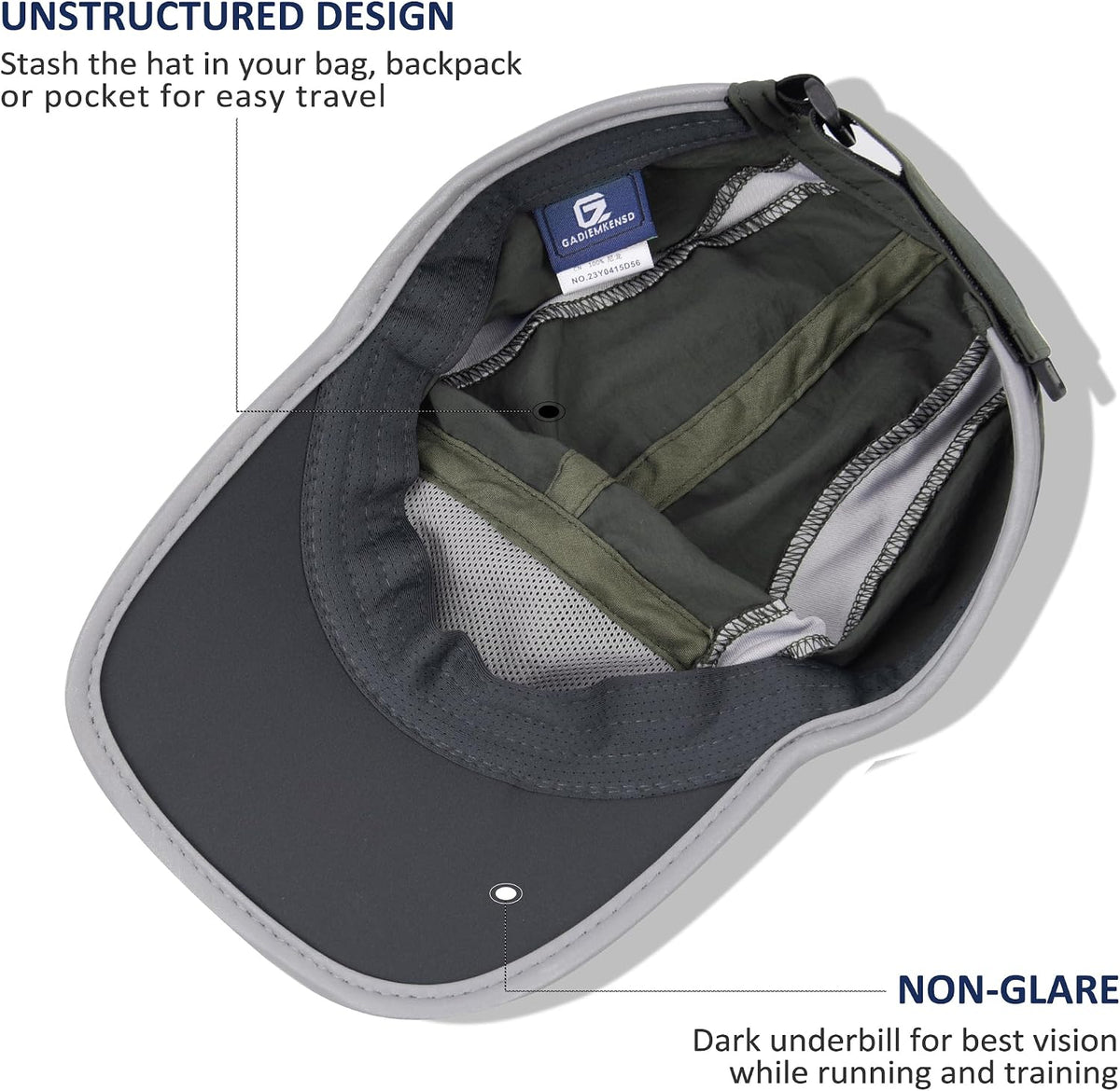 GADIEMKENSD Reflective Folding Outdoor Hat Unstructured Design UPF 50+ Sun Protection Sport Hats for Womens and Mens