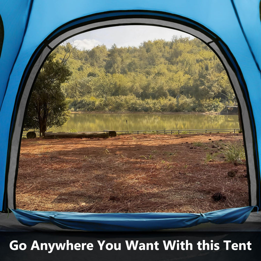 MOON LENCE Pop Up Camping Tent, 3-4 Person Automatic Instant Tent Portable Windproof for Backyard, Car Camping, Family Trips