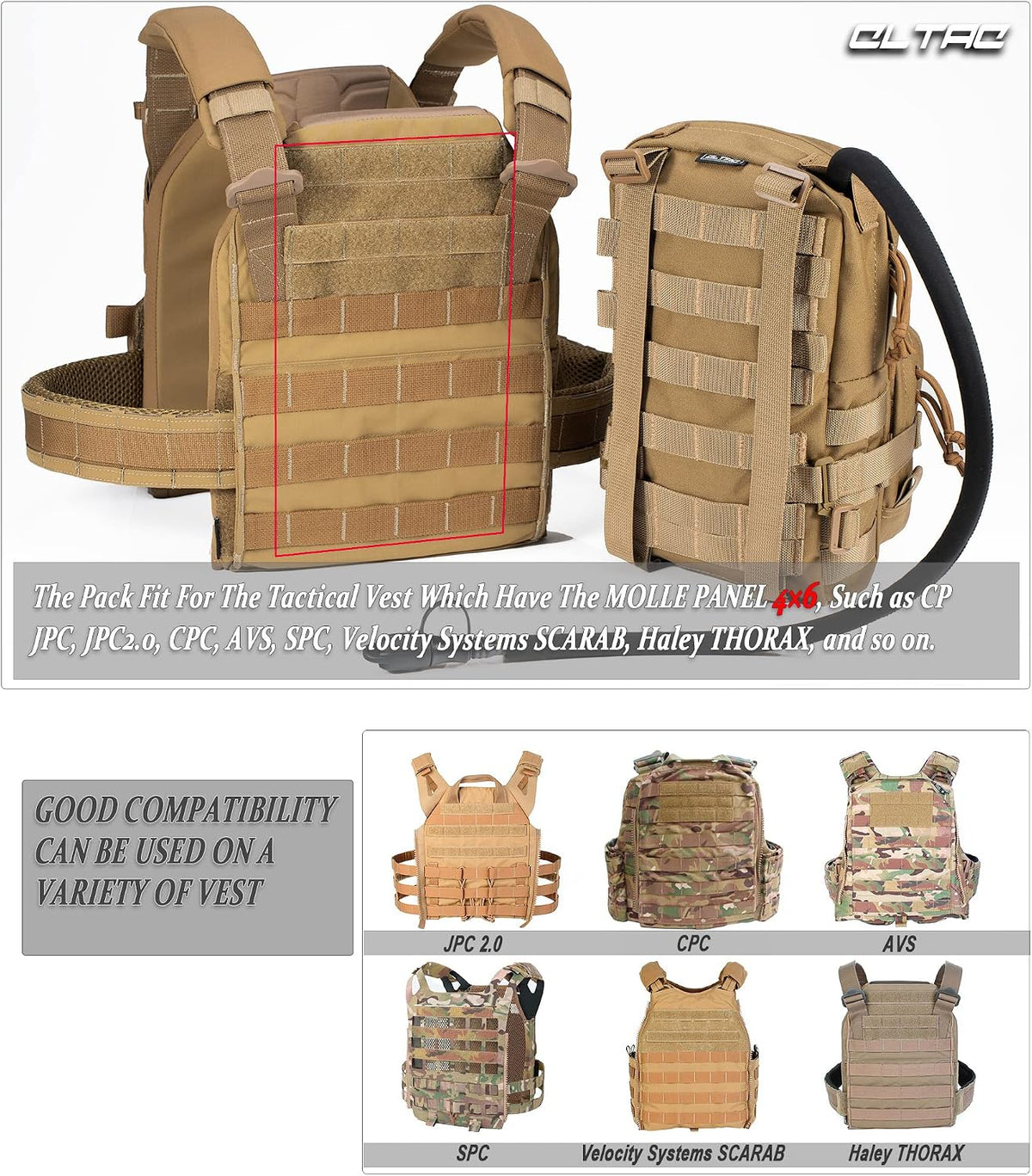 Tactical Small MOLLE Hydration Pack Outdoor Water Bladder Carrier Pack for Vest Backpack(Camo+Bladder)