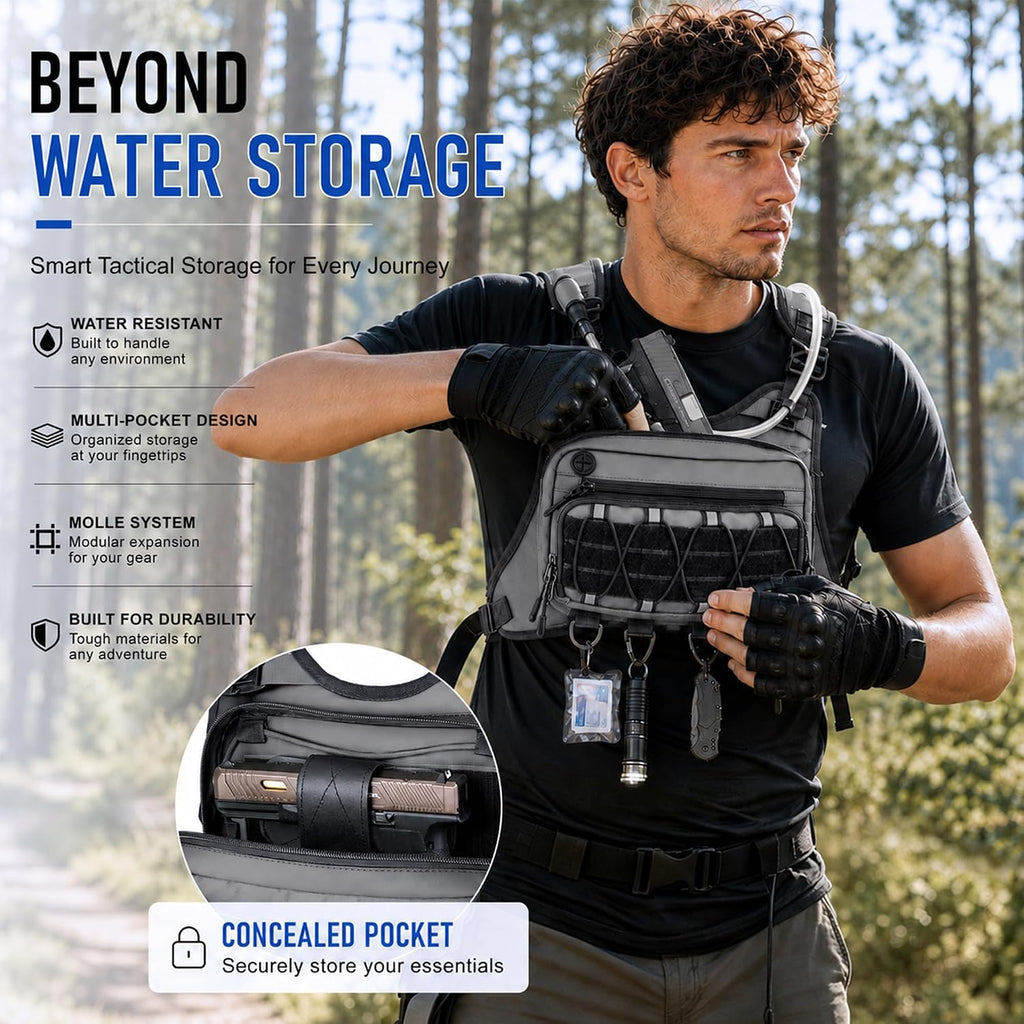 BECOJADDE Running Vest for Men Hydration Backpack with 2L Water Bladder