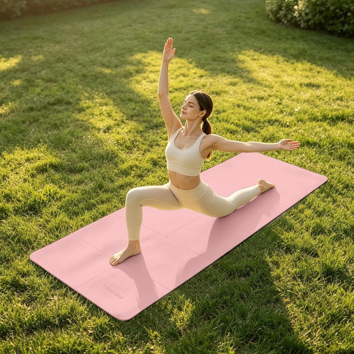 Foldable Yoga Mat for Travel, 6mm Thick TPE Non-Slip Pilates Exercise Mat, Portable Folding Yoga Mat 72"x24"x0.24" with Carry Bag, Compact Travel Yoga Mat for Home Workout Gym Stretching & Outdoor
