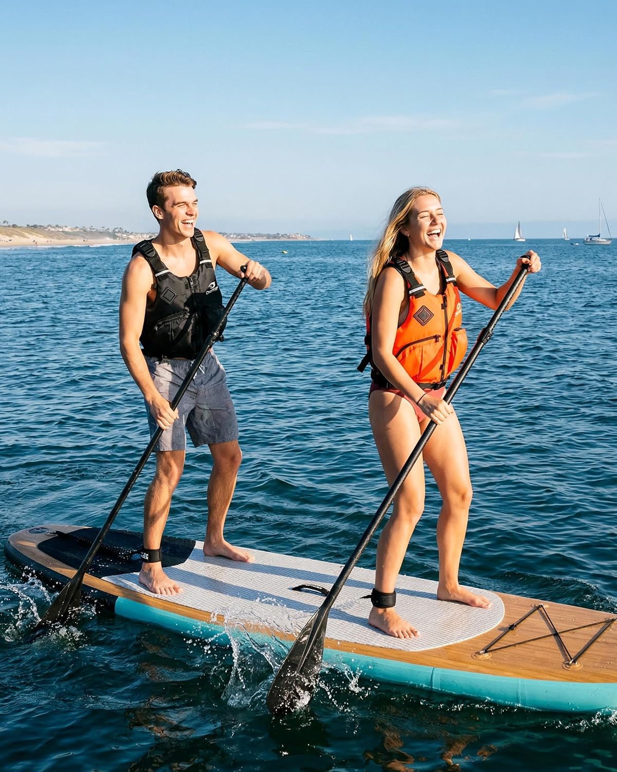 Owntop Women & Men Swim Vest for Kayaking & Paddle Sports, Adjustable Swimming Vest for Adult, Large Armhole Swim Jacket with Waist Strap for Fishing & Boating