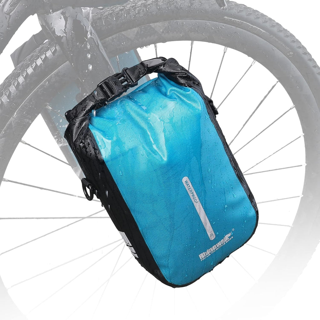 Rhinowalk Bike front fork Waterproof Bag Bike Pannier Bag Saddle Bag Fork Bag Rack Bicycle Bag Shoulder Bag for E-Scooter Mountain Bike Accessories [Blue 4L]