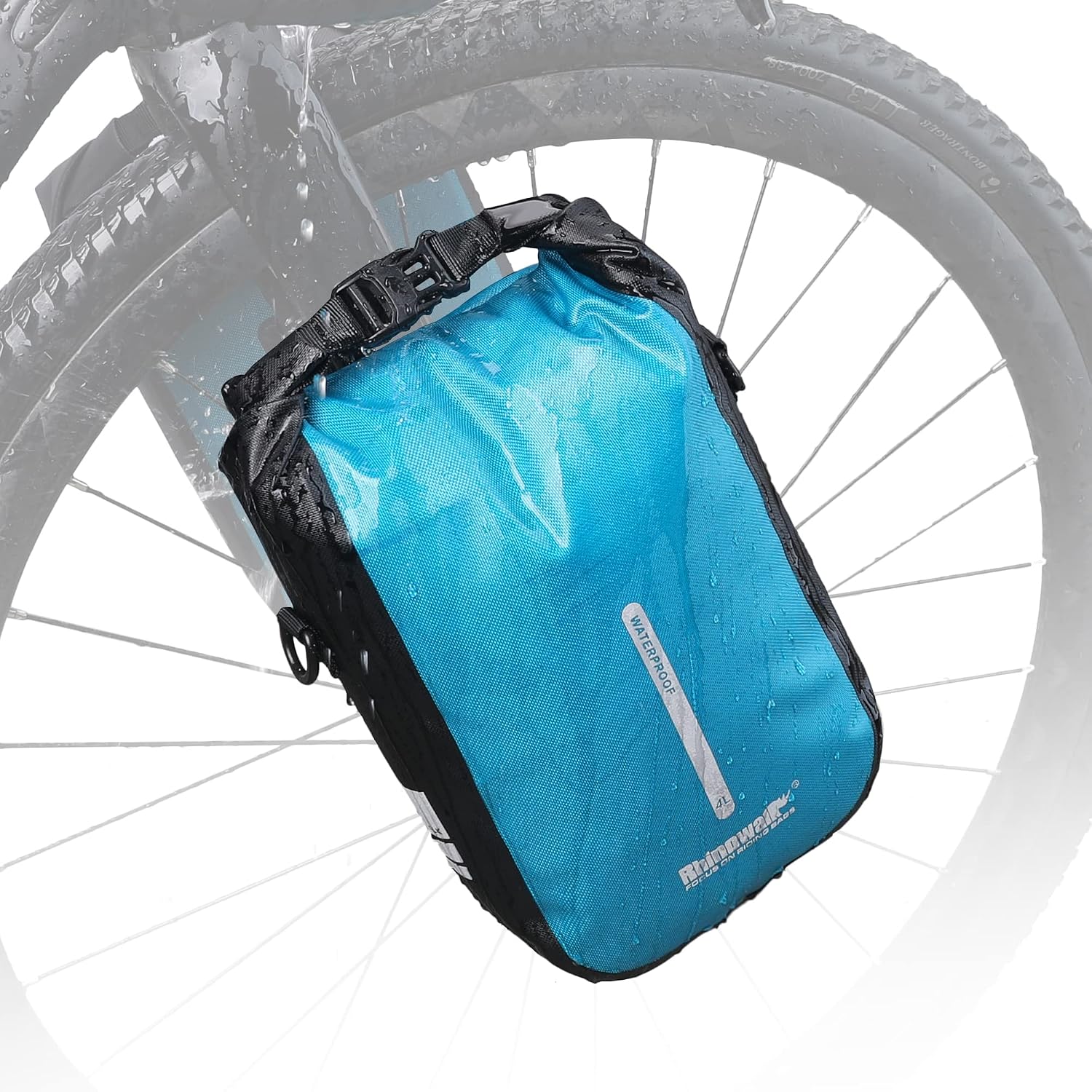 Rhinowalk Bike front fork Waterproof Bag Bike Pannier Bag Saddle Bag Fork Bag Rack Bicycle Bag Shoulder Bag for E-Scooter Mountain Bike Accessories [Blue 4L]