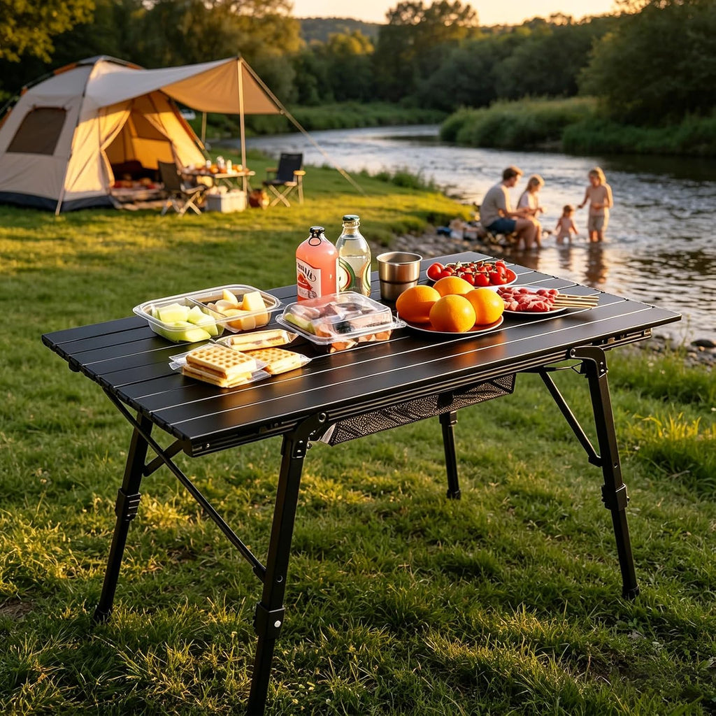 JOUYEK Folding Outdoor Camping Table, Lightweight Aluminum Camp Table