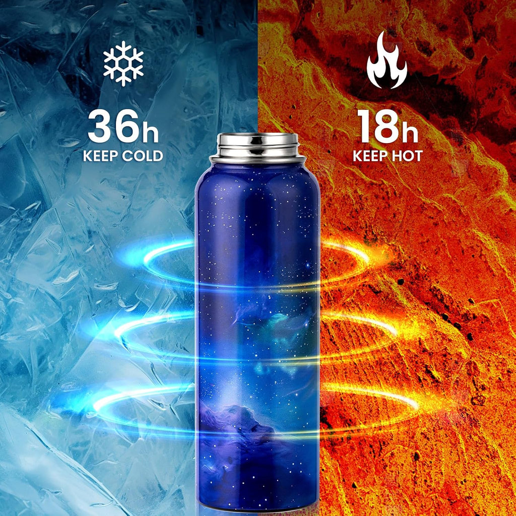 RAYMYLO Insulated Water Bottle 40 oz, Triple Wall Vacuum Stainless Steel