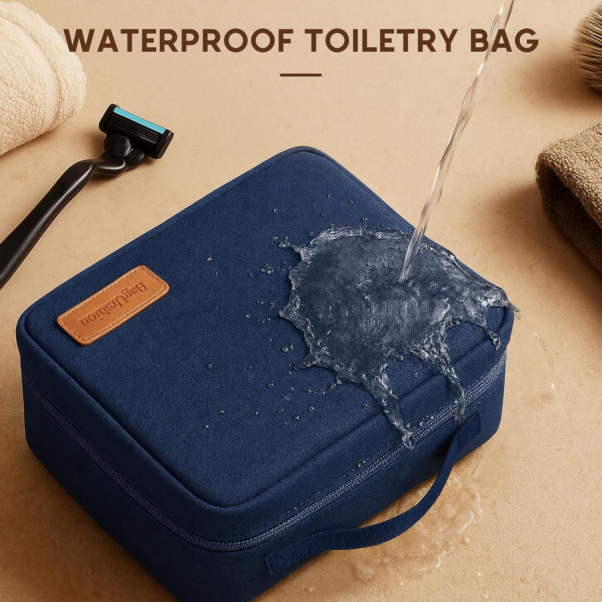 Water Resistant Travel Case Toiletry Bag for Men Women- Blue