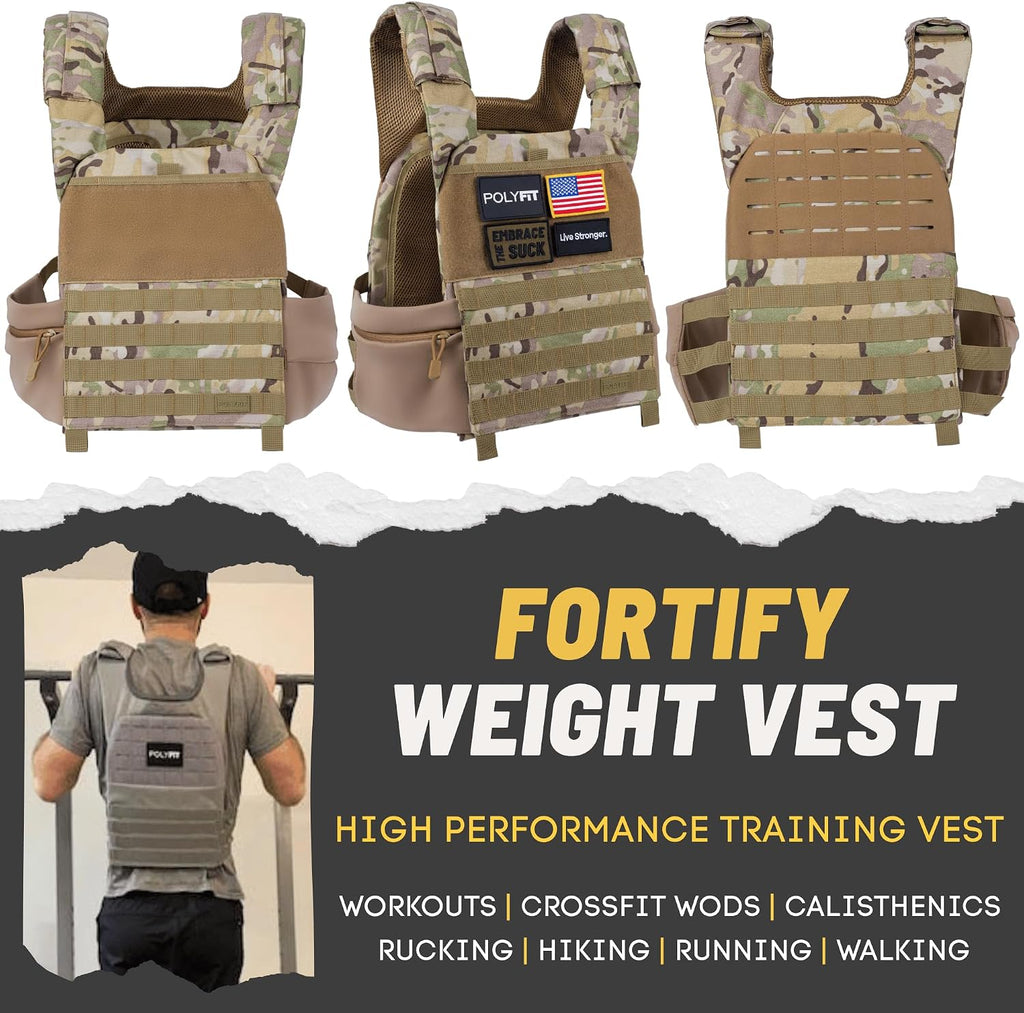 Polyfit Fortify Weighted Vest - Workout Vest for Men & Women