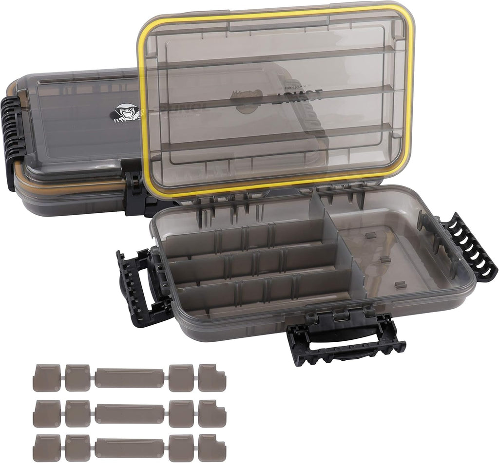 RUNCL Fishing Tackle Box, Waterproof Tray for Jigs Lures, Thicker Floating Tackle Utility Box with Adjustable Dividers, 3600/3700/Large 3700 Size