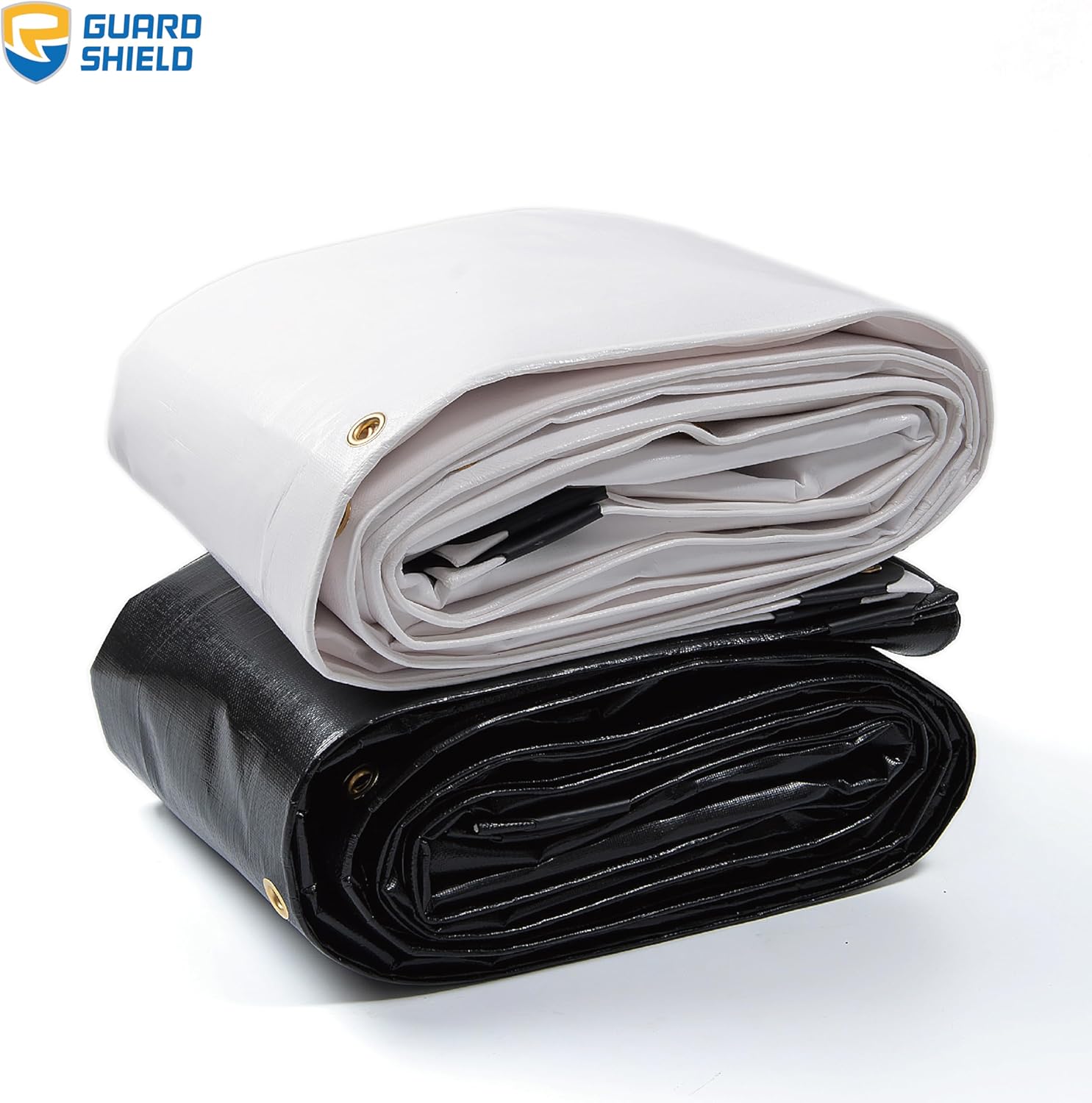 GUARD SHIELD Extreme Heavy Duty White Poly Tarp 12x16 Feet Cover Waterproof Tarps 20mil Thick UV and Tear Resistant Tarpaulin