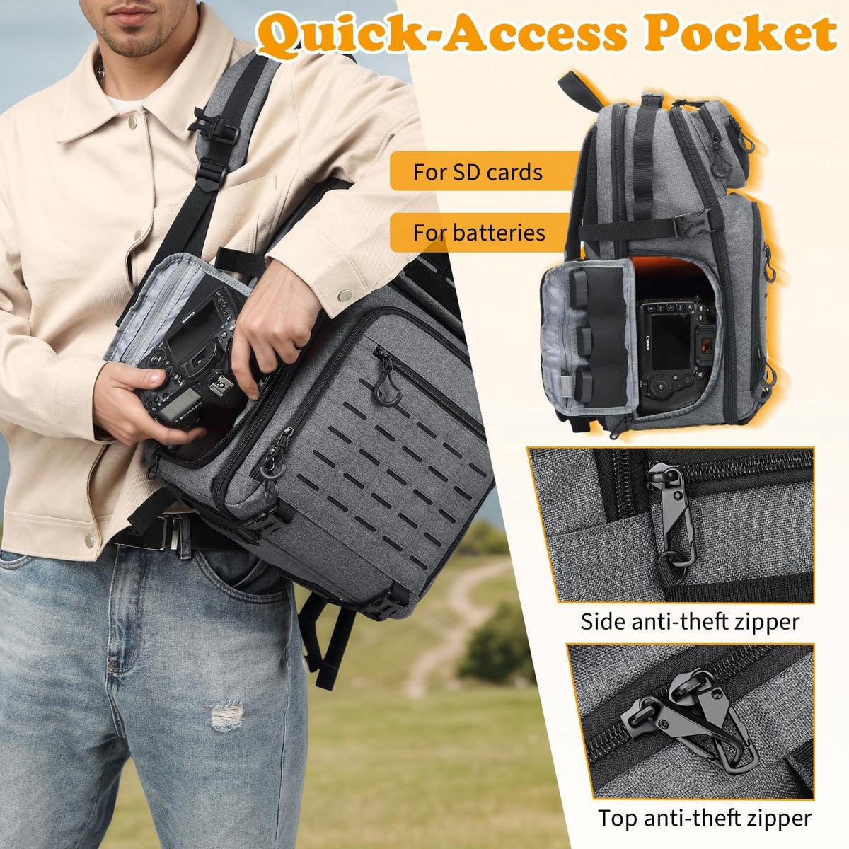 HAMBOLY Professional Camera Bag Backpack for DSLR, SLR & Mirrorless