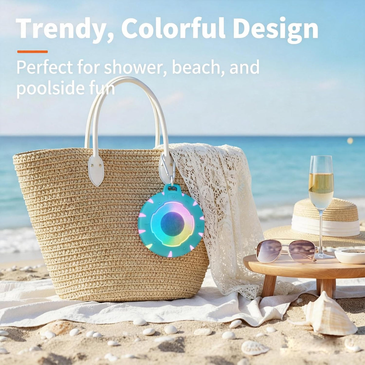 HEYSONG Waterproof Shower Bluetooth Speaker, Durable & Portable with Clear Sound, Ideal for Shower, Pool, Beach & Kayaking – Great Gift for Girls, Women & Men