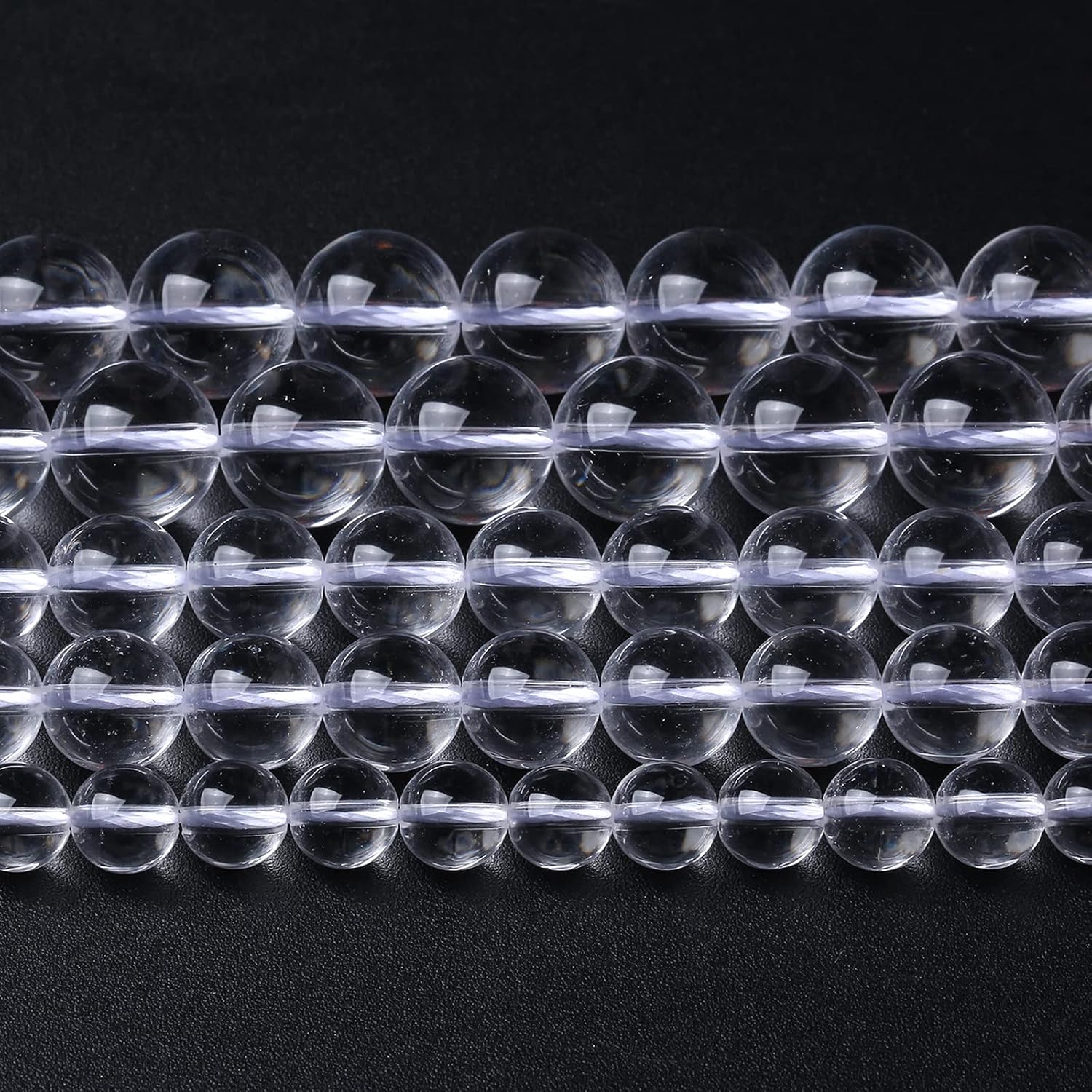 6MM 60PCS Natural Clear White Crystal Quartz Gemstone 3A Grade Round Loose Beads for Jewelry Making DIY Bracelet 1 Strand 15''
