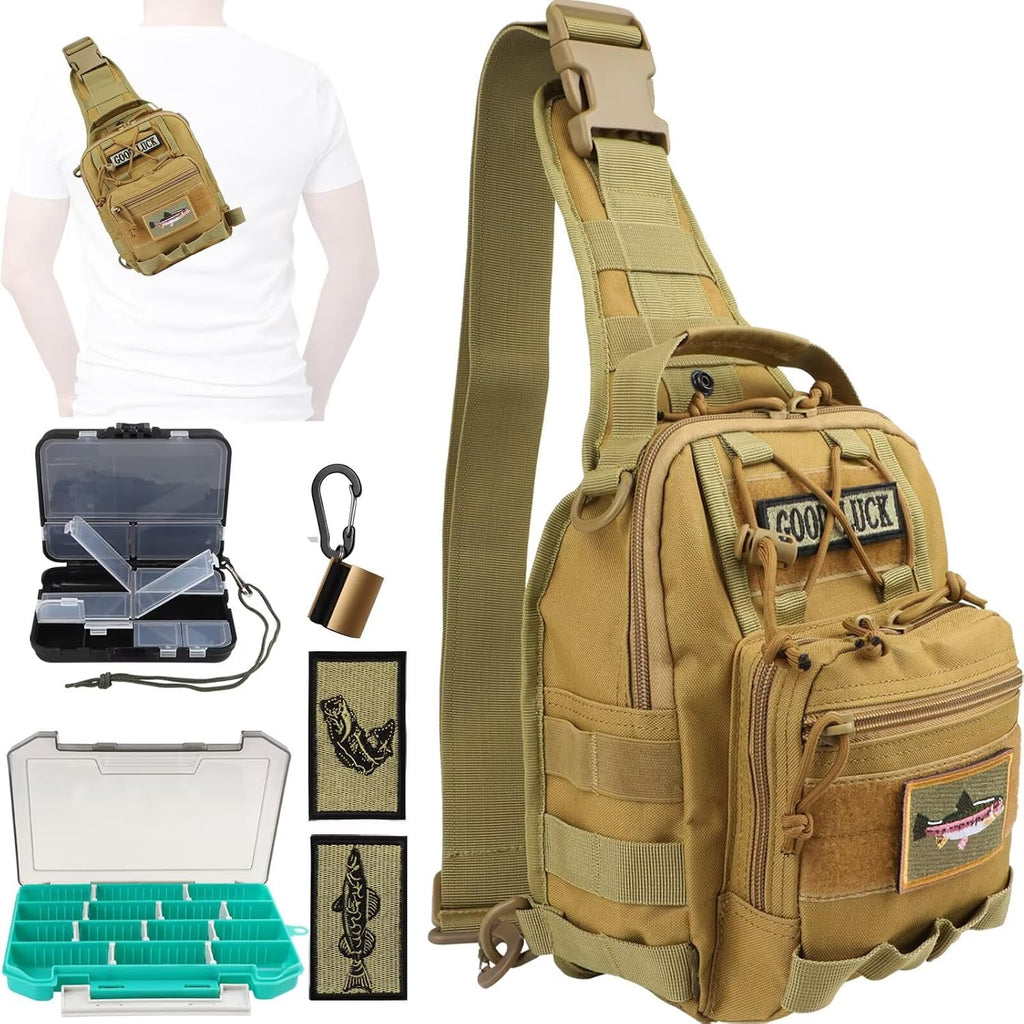 Dovesun Small Fishing Backpack Fly Fishing Sling Pack Backpack Tackle Boxes