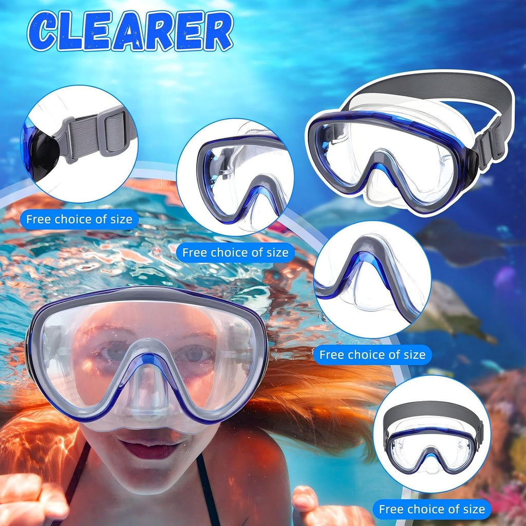 Relaxweex 6 PCS Swim Goggle Adult with Nose Cover for Adult