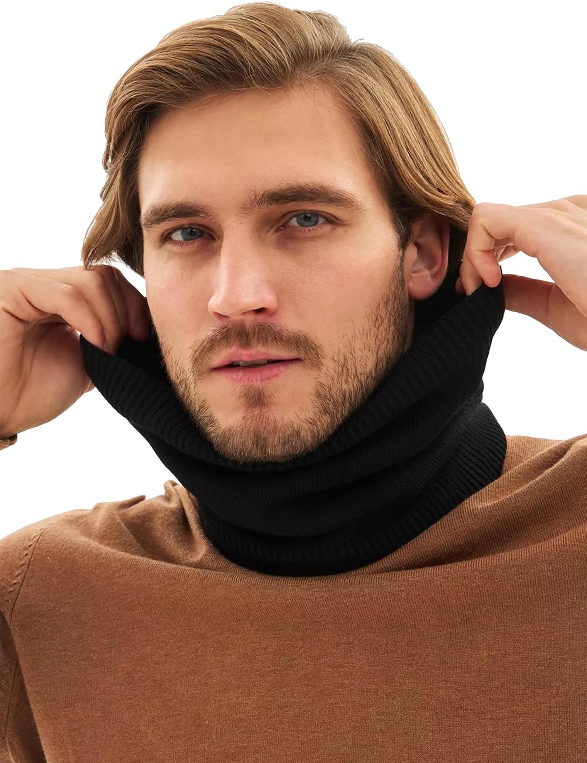 Winter Neck Warmer Gaiter for Men, Neck Scarf Neck Gaiter Women Ski, Fleece Windproof Face Mask Scarves