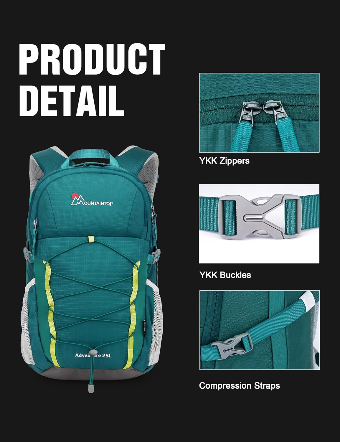 MOUNTAINTOP 25L Hiking Backpack, Lightweight Outdoor Backpacking Pack