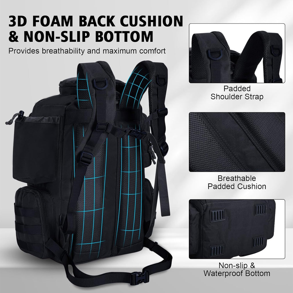 Goture Fishing Tackle Backpack with 4 3600 Tackle Boxes,2 Rod Holders