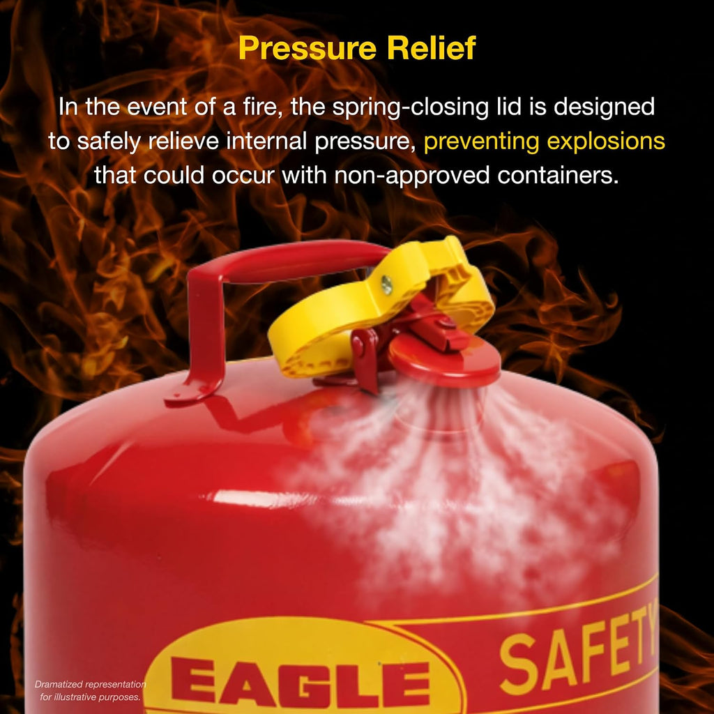 Eagle 1 Gallon Type I Red Safety Gas Can for Gasoline