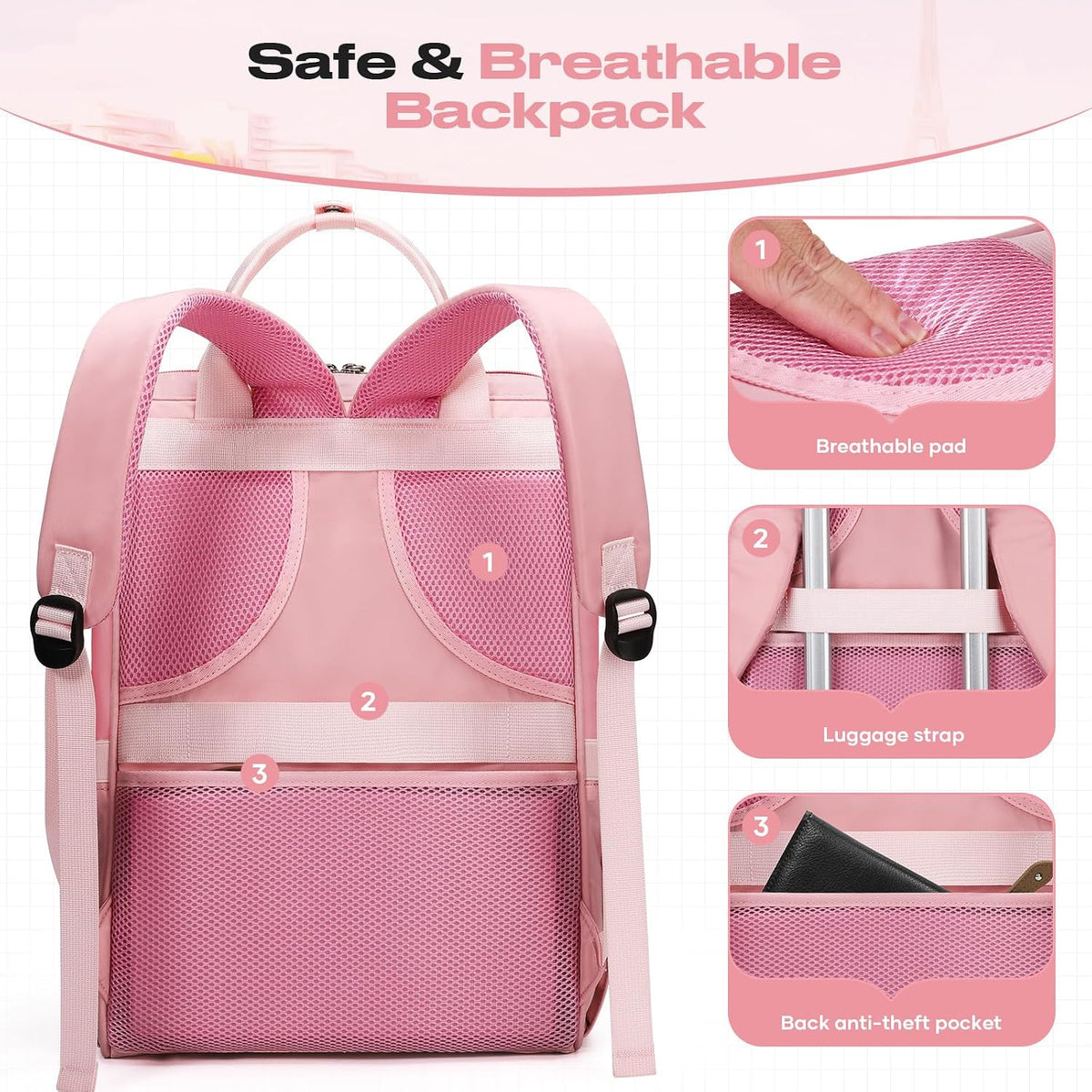 Maelstrom 15.6-17.3"Laptop Backpack with Lunch Box, Work Bag for Womenn Men