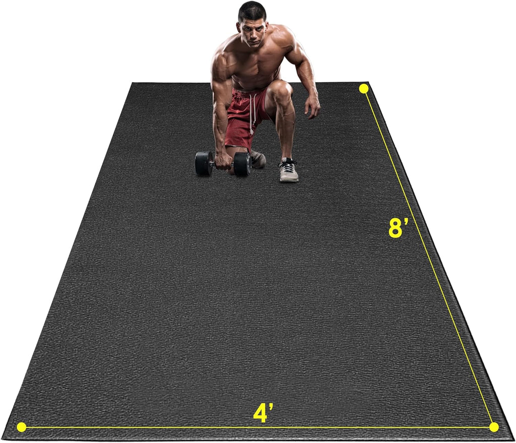BesWin Large Exercise Mat, 8' x 6'/8' x 4'/6' x 4' (6mm/8mm)