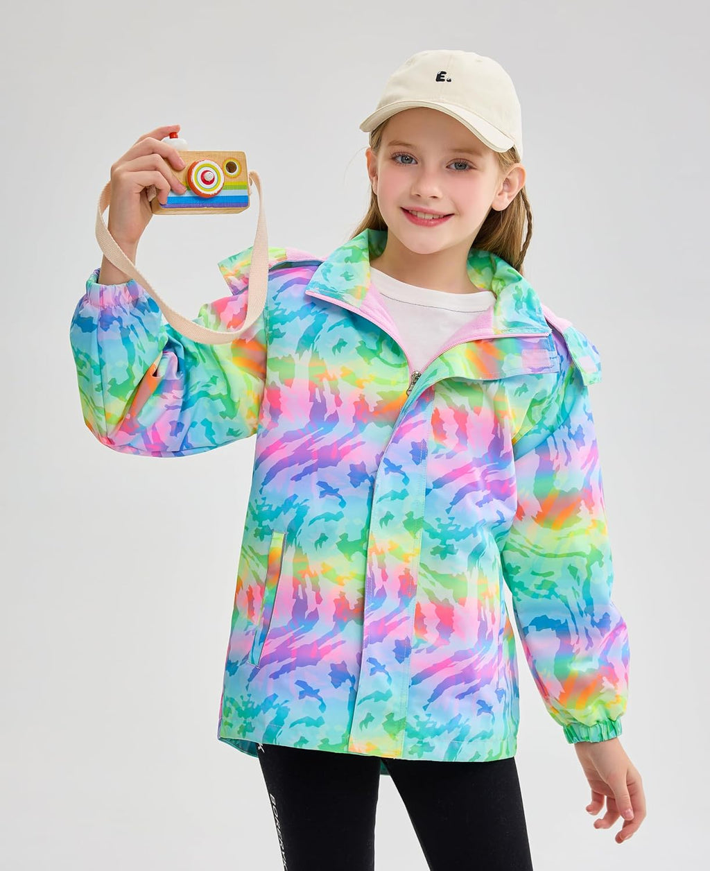 MGEOY Kids Rain Jacket, Waterproof Lightweight Hooded Windbreaker for Boys Girls 4-16Y