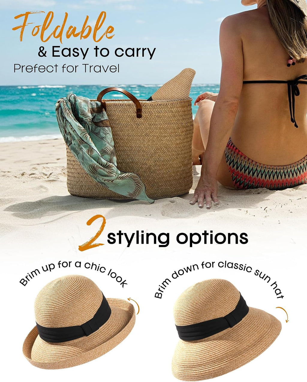 FURTALK Sun Hats for Women UPF Protection Packable Bucket Hats Vintage