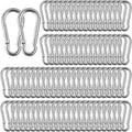 MIVIDE 100 Pack Spring Snap Carabiner, Small Carabiner Clip, M5 x 2 Inch Snap Hooks Heavy Duty Carabiner Clips Bulk Hook Keychain for Outdoor Camping, Hiking, Traveling, Backpack, Keychain, Dog Leash