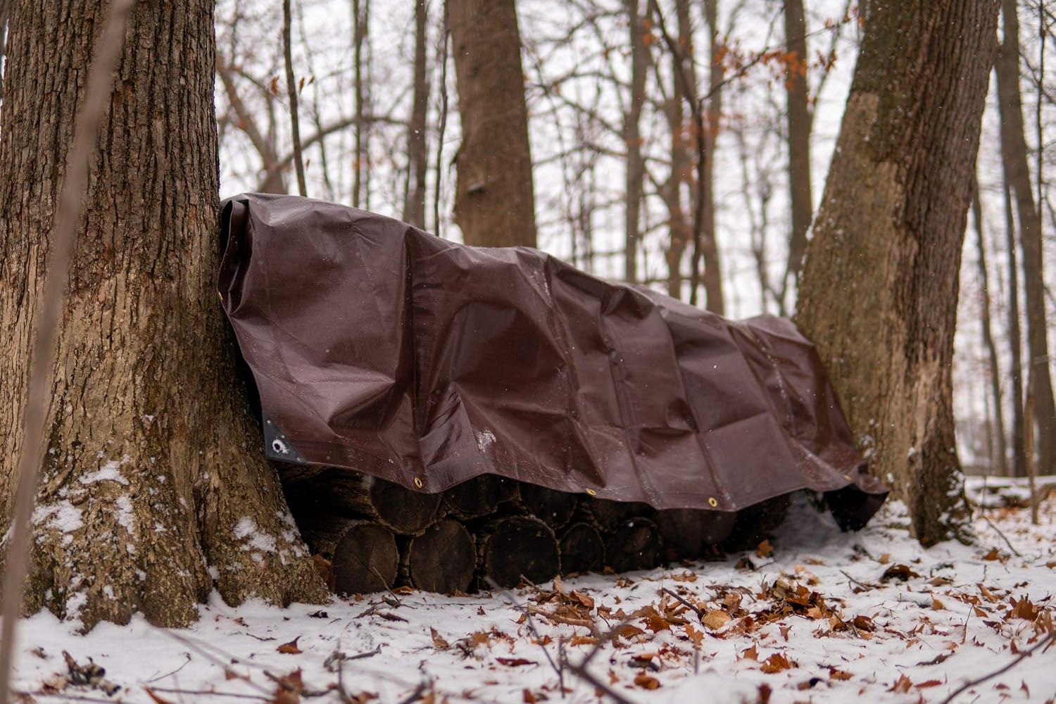 WHITEDUCK Super Heavy Duty Poly Tarp Cover 16 Mil with Grommets and Reinforced Edges (Brown- 16 Mil, 20' x 40')