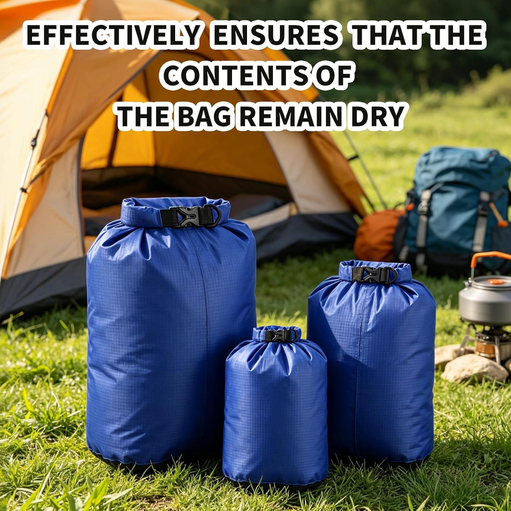 Dry Bag Waterproof 3 Pack Lightweight Outdoor Dry Sack, 6L&10L&20L, Blue