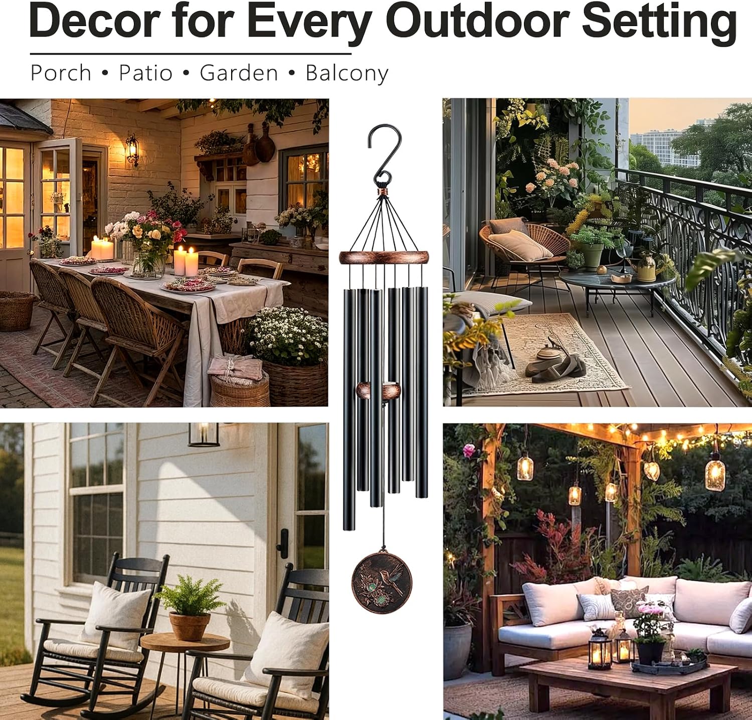 32”Hummingbird Wind Chimes for Outside, Gifts for Women Mom Grandma