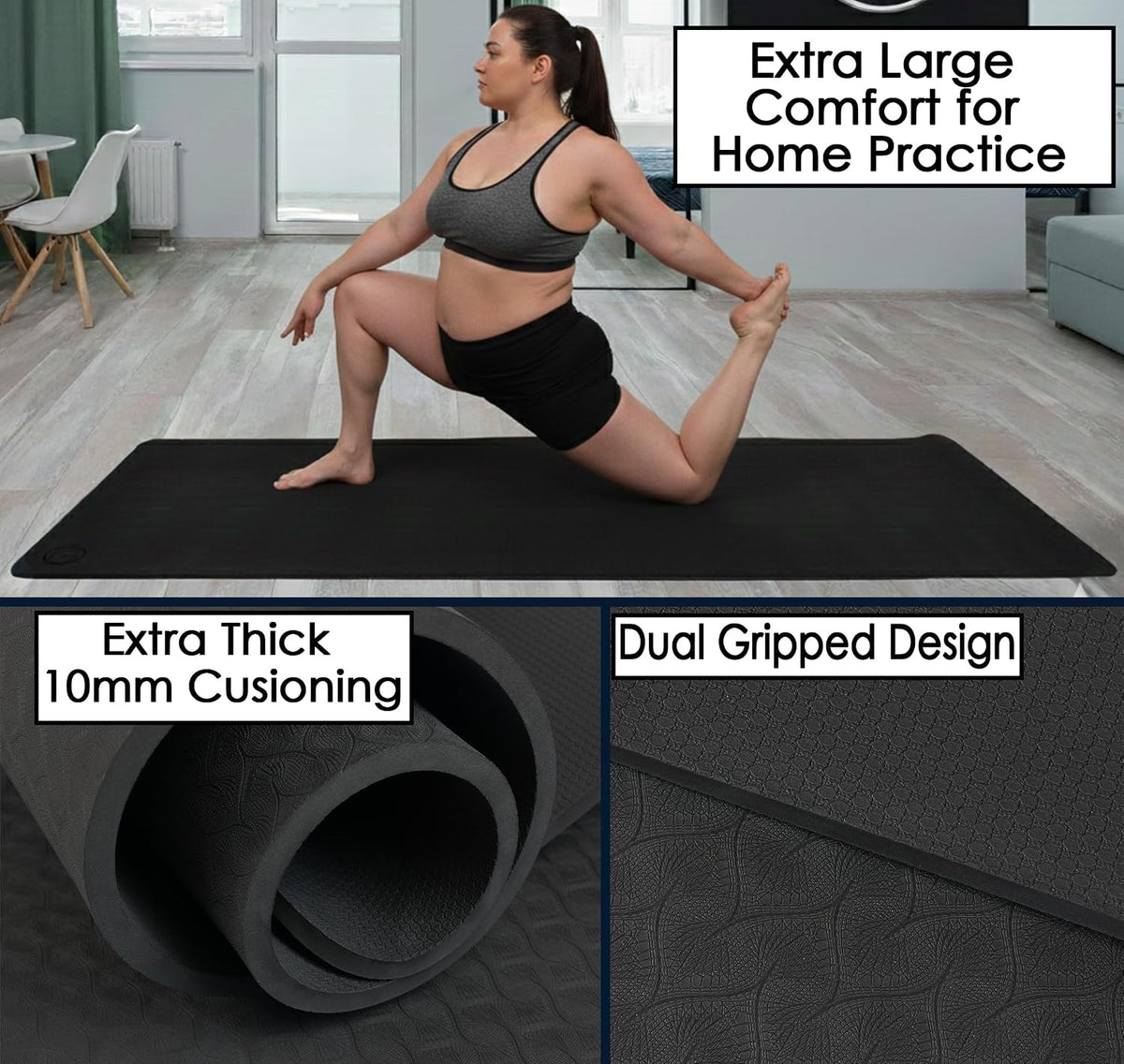 Extra Large Yoga Mat XL, Wide and Long, Extra Thick Non Slip Exercise Mat