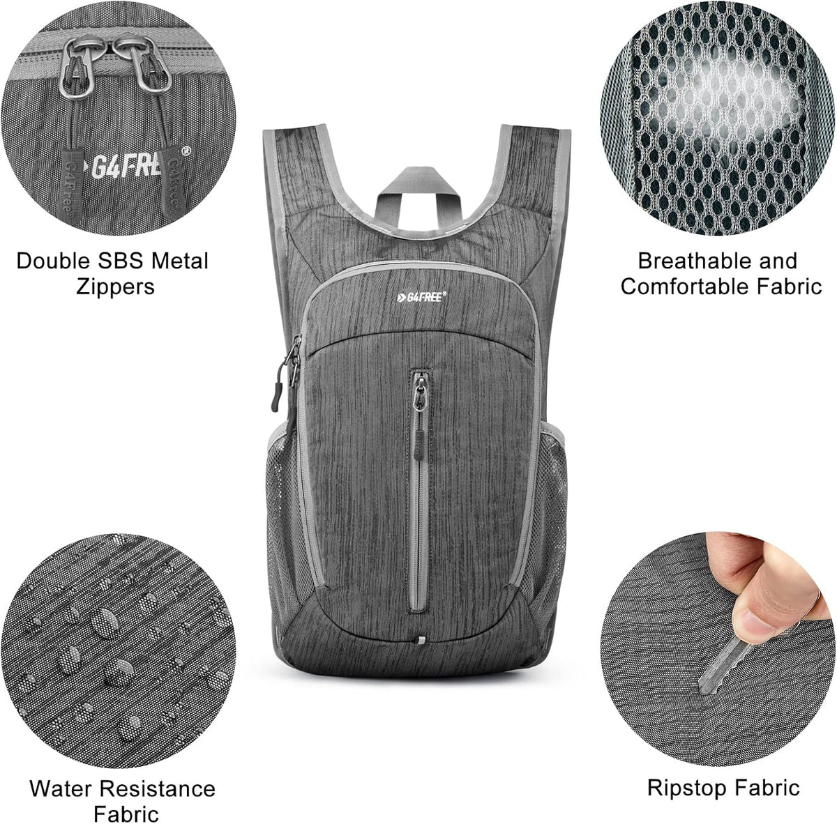 G4Free 10L Hiking Backpack Small Travel Hiking Daypack Lightweight Packable Backpack Casual Foldable Shoulder Bag