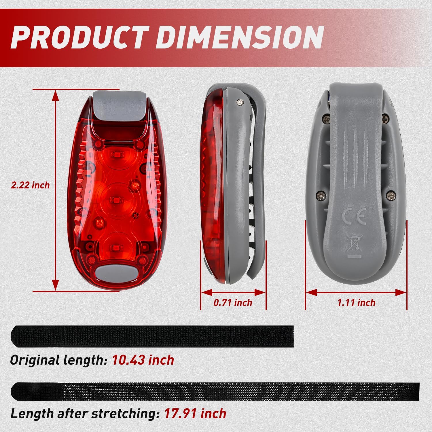 Nilight LED Safety Light 4PCS Red Marine Navigation Bike Tail Lights