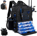 Fishing Tackle Backpack with 2 rod holders & 4 Tackle Boxes