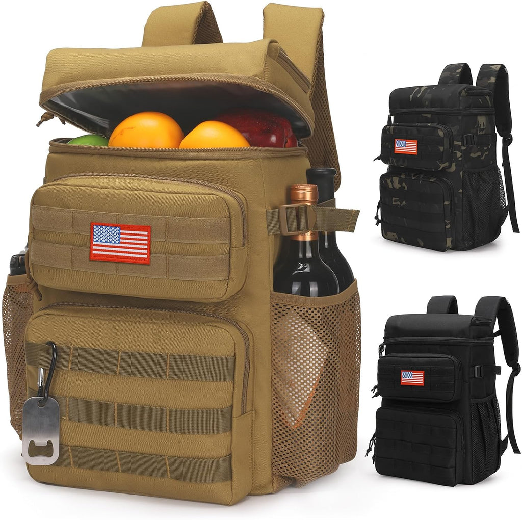 Tactical Backpack Cooler for Men,25L Insulated Lunch Ice Chest for Work